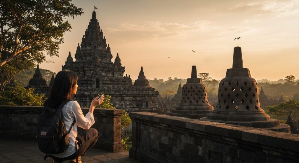 how to get from bali to yogyakarta flight cost time — Photorealistic editorial travel photograph relevant to: The cleare