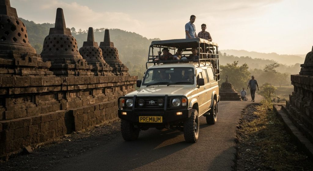 merapi jeep tour what to expect terrain bumpy — Photorealistic editorial travel photograph relevant to: The clearest pla