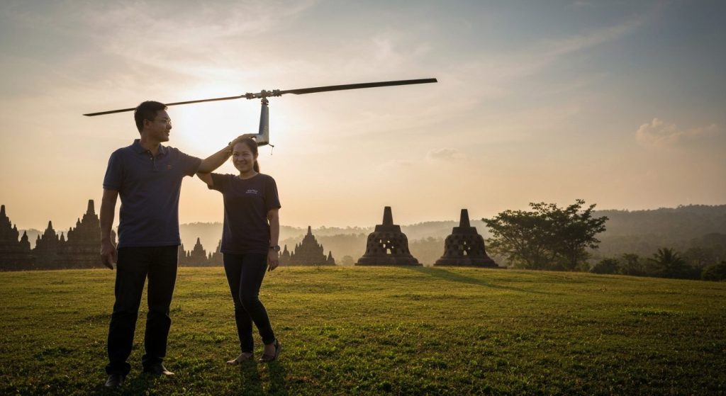 yogyakarta helicopter tour merapi price — Photorealistic editorial travel photograph relevant to: The clearest planning